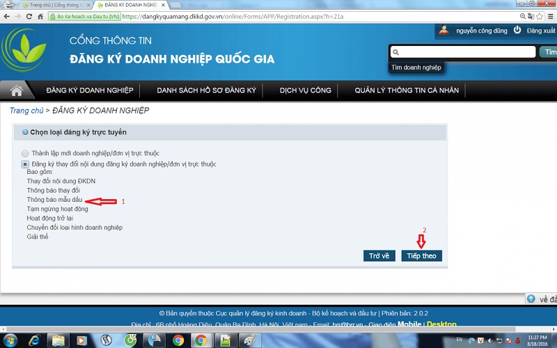 đăng ký con dấu qua mạng online